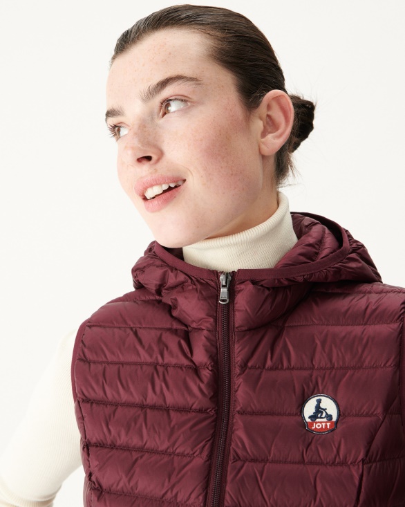 Light Sleeveless Down Jacket Aubergine Mali Jott UK