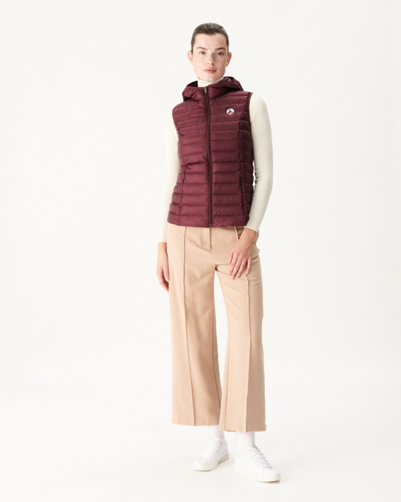 Light Sleeveless Down Jacket Aubergine Mali Jott UK