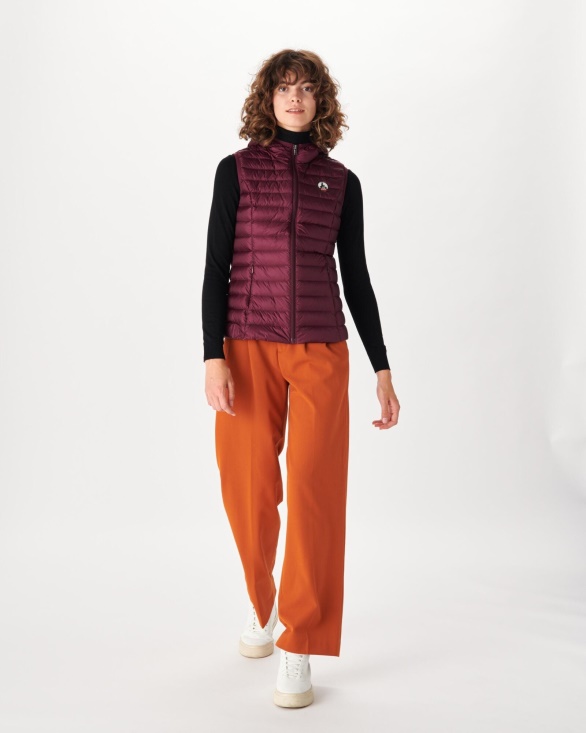 Light Sleeveless Down Jacket Aubergine Mali Jott UK