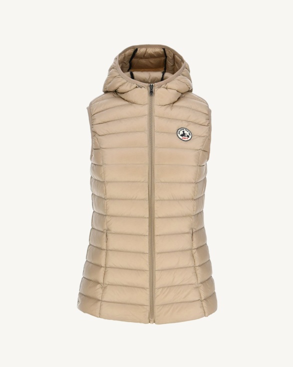 Jott UK Light Sleeveless Down Jacket Beige Mali