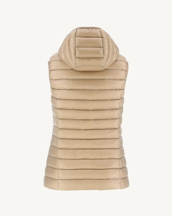 Jott UK Light Sleeveless Down Jacket Beige Mali