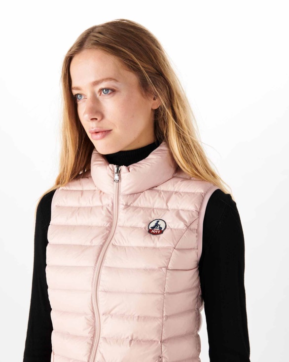 Jott UK Light Sleeveless Down Jacket Rose Pale Seda