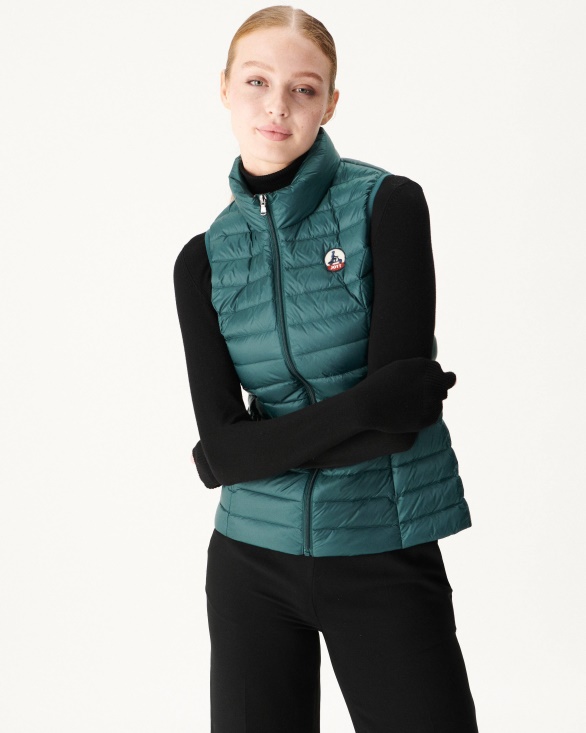 Light Sleeveless Down Jacket Vert Fonce Seda Jott UK