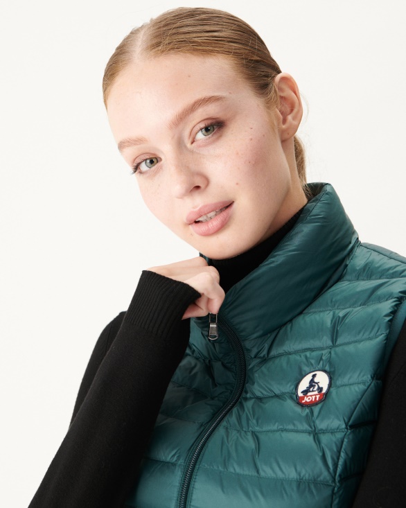 Light Sleeveless Down Jacket Vert Fonce Seda Jott UK