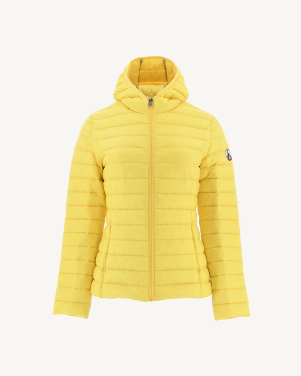 Jott UK Lightweight Hooded Down Jacket Soft Yellow Cloe