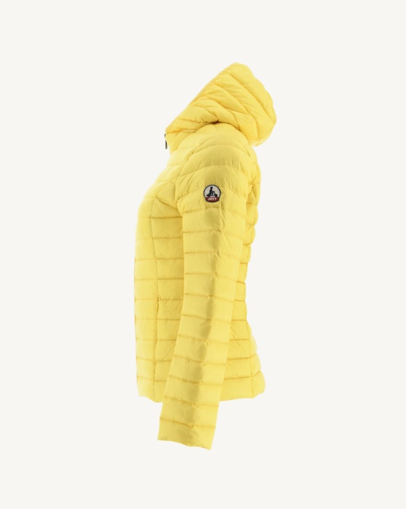 Jott UK Lightweight Hooded Down Jacket Soft Yellow Cloe