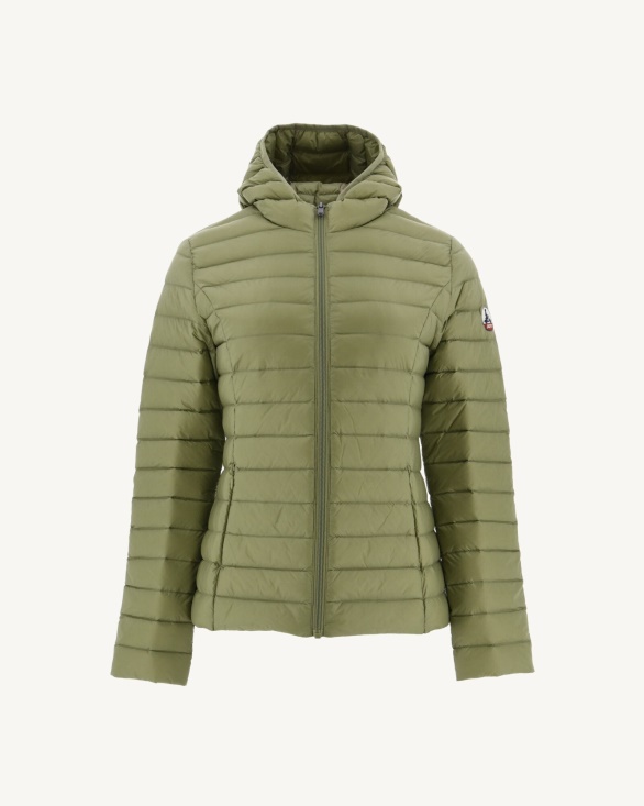 Jott UK Lightweight Hooded Down Jacket Bush Cloe