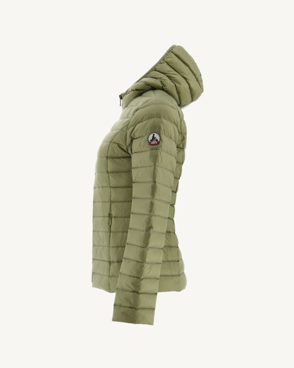 Jott UK Lightweight Hooded Down Jacket Bush Cloe