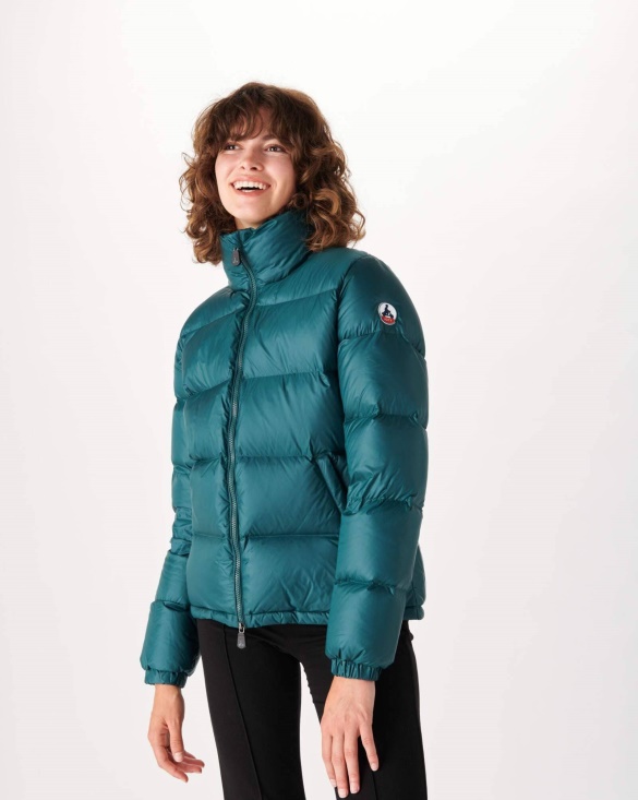 Jott UK Extreme Cold Quilted Down Jacket Vert Fonce Cardiff