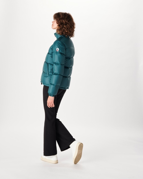 Jott UK Extreme Cold Quilted Down Jacket Vert Fonce Cardiff