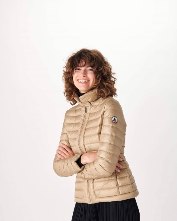 Lightweight Down Jacket Beige Anna Jott UK