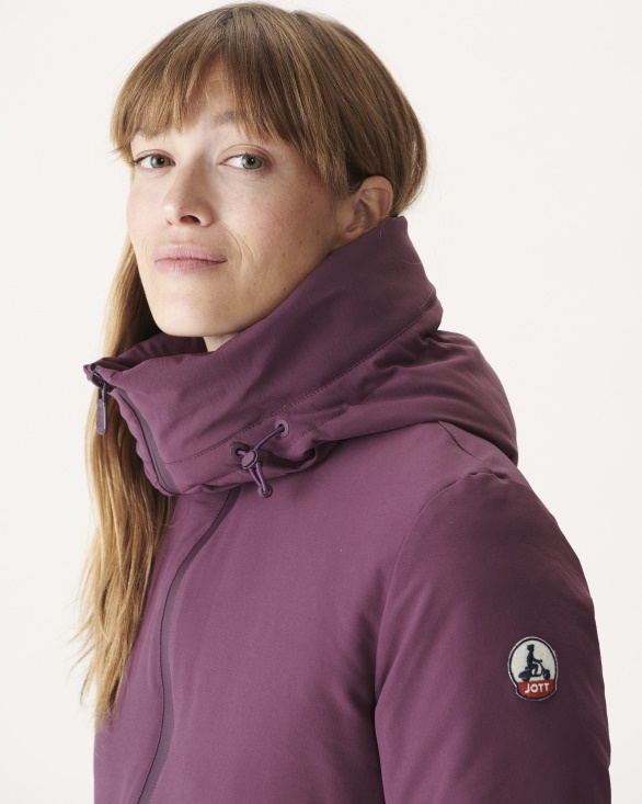 Hooded Down Jacket Aubergine Siberie Jott UK