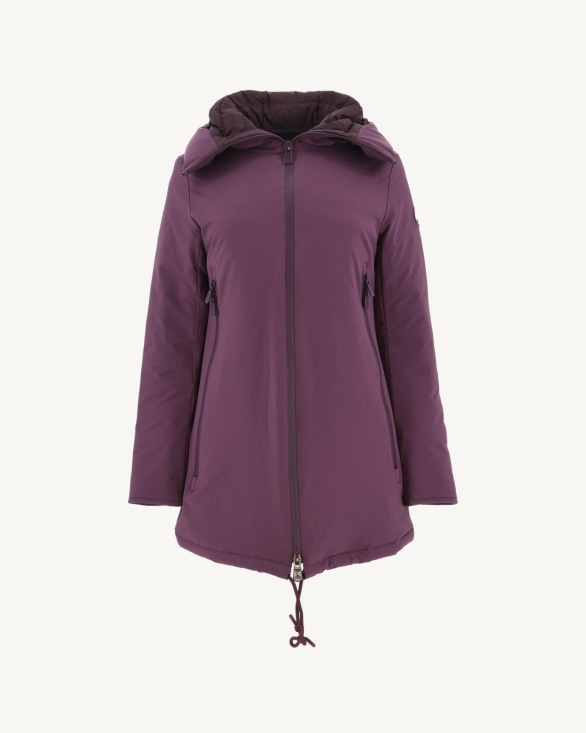 Hooded Down Jacket Aubergine Siberie Jott UK
