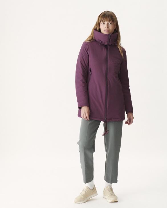 Hooded Down Jacket Aubergine Siberie Jott UK