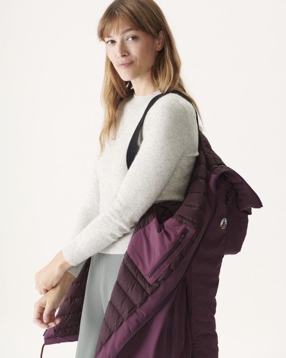 Hooded Down Jacket Aubergine Siberie Jott UK