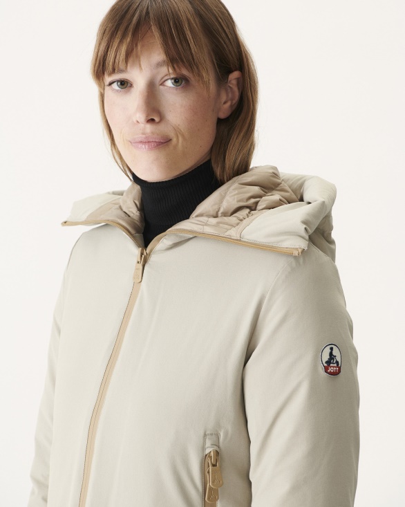 Jott UK Hooded Down Jacket Beige Siberie