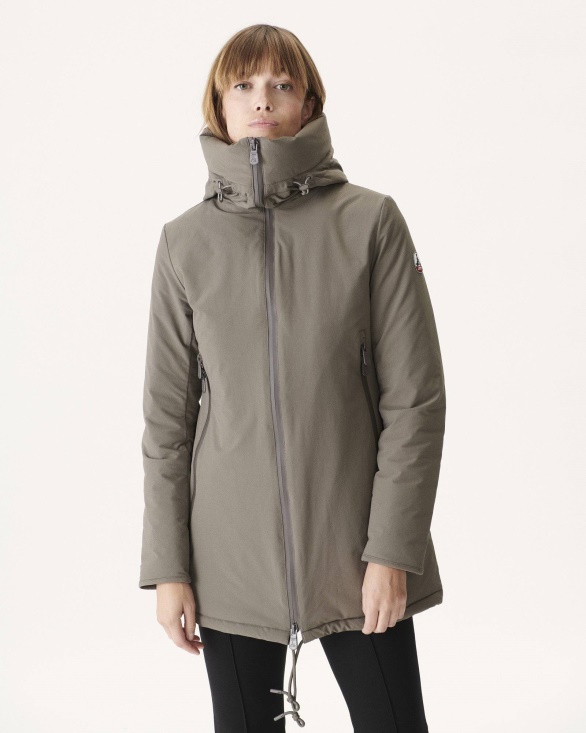 Hooded Down Jacket Taupe Siberie Jott UK