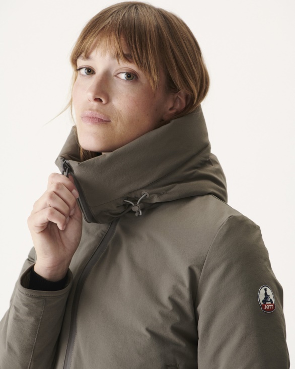 Hooded Down Jacket Taupe Siberie Jott UK