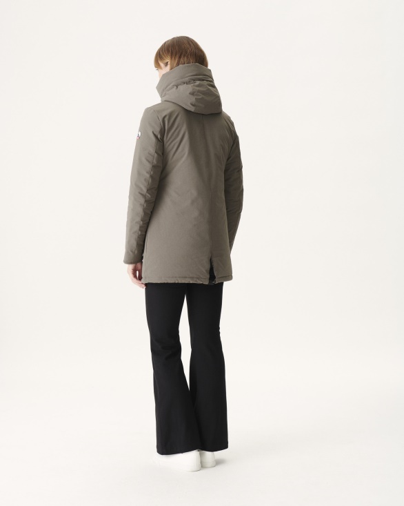 Hooded Down Jacket Taupe Siberie Jott UK