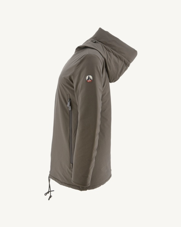 Hooded Down Jacket Taupe Siberie Jott UK