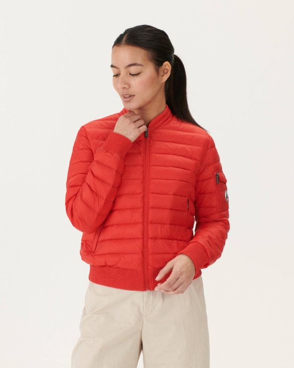 Lightweight Down Jacket Fire Red Emmy Jott UK