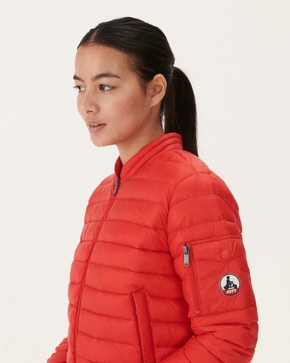 Lightweight Down Jacket Fire Red Emmy Jott UK