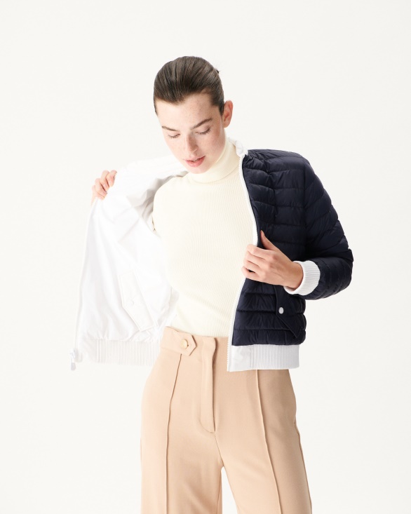 Jott UK Reversible Down Jacket Blanc/Marine Hanoi