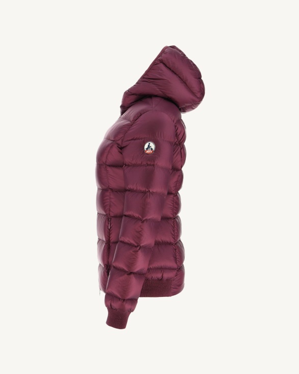 Jott UK Extreme Cold Hooded Down Jacket Aubergine Celine