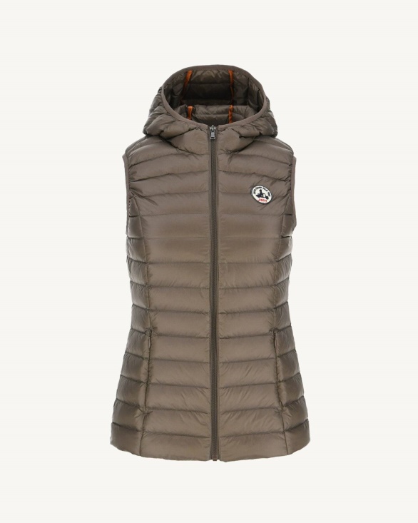 Jott UK Light Sleeveless Down Jacket Taupe Mali