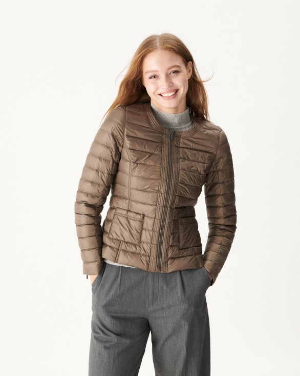 Lightweight Down Jacket Taupe Douda Jott UK