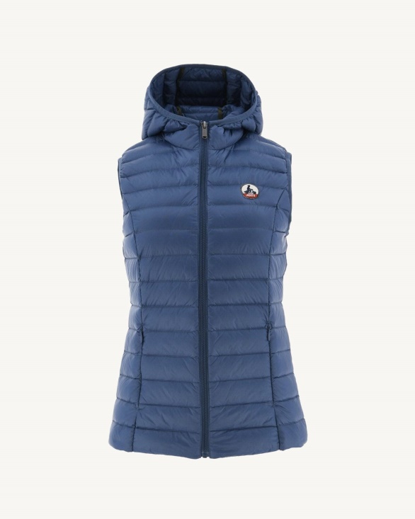 Light Sleeveless Down Jacket Blue Jeans Mali Jott UK