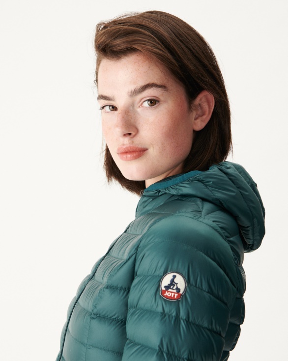 Lightweight Hooded Down Jacket Vert Fonce Cloe Jott UK