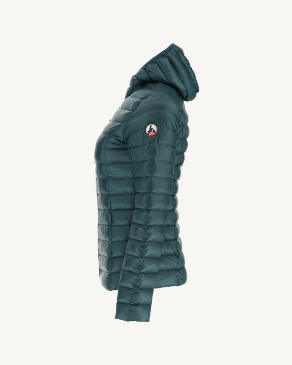 Lightweight Hooded Down Jacket Vert Fonce Cloe Jott UK