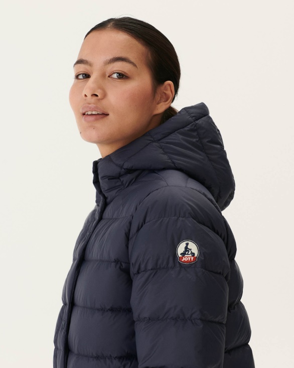 Jott UK Navy Jane Straight Hooded Puffer Jacket