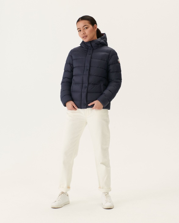 Jott UK Navy Jane Straight Hooded Puffer Jacket