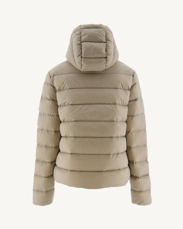 Jott UK Beige Jane Straight Hooded Puffer Jacket