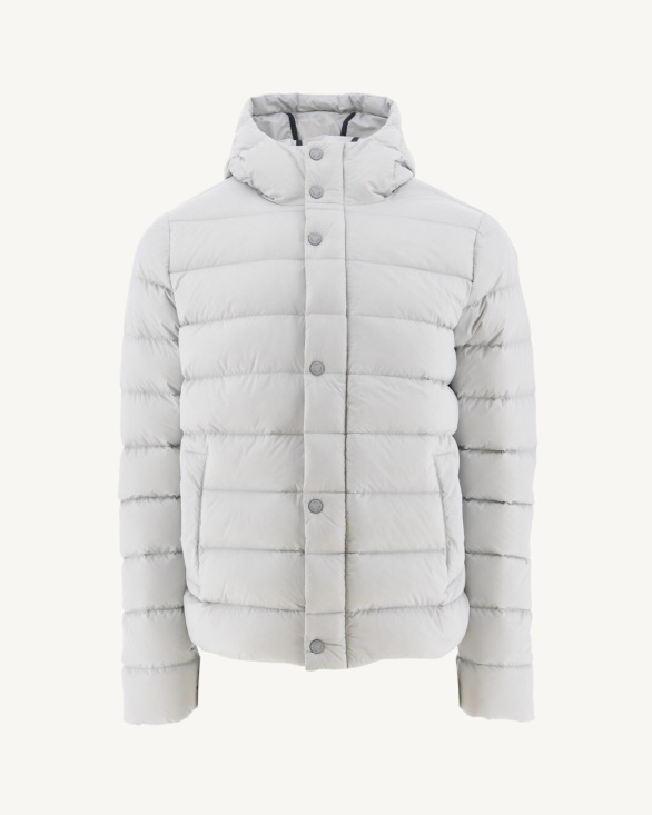 Soft Grey Jane Straight Hooded Puffer Jacket Jott UK