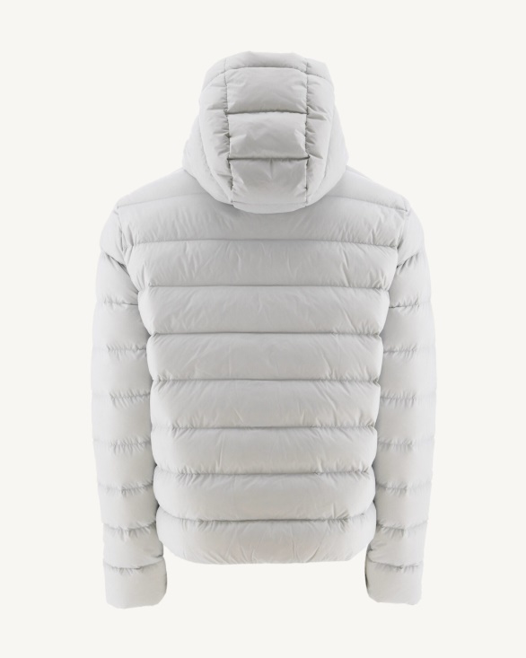 Soft Grey Jane Straight Hooded Puffer Jacket Jott UK