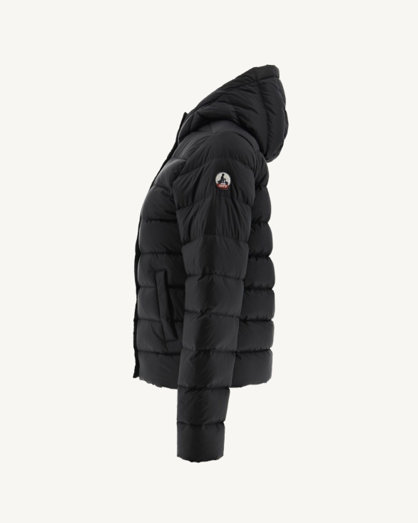 Black Jane Straight Hooded Puffer Jacket Jott UK