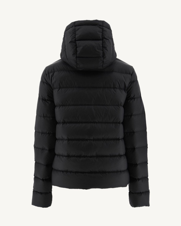 Black Jane Straight Hooded Puffer Jacket Jott UK