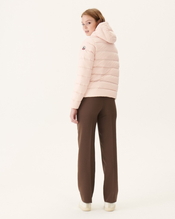 Jott UK Soft Pink Jane Straight Hooded Puffer Jacket