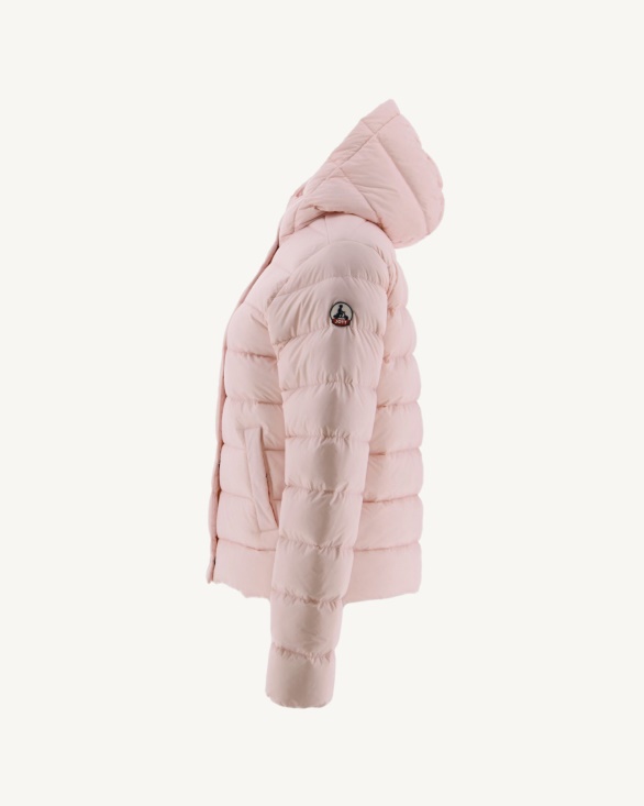 Jott UK Soft Pink Jane Straight Hooded Puffer Jacket