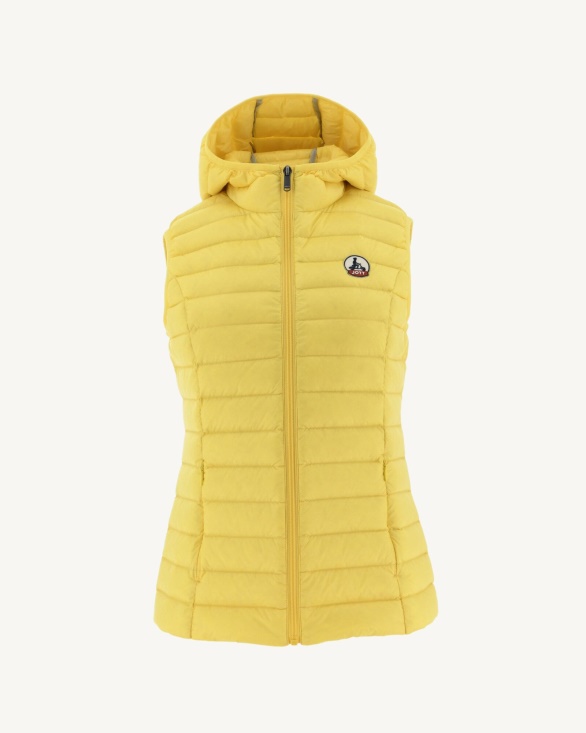 Light Sleeveless Down Jacket Soft Yellow Mali Jott UK