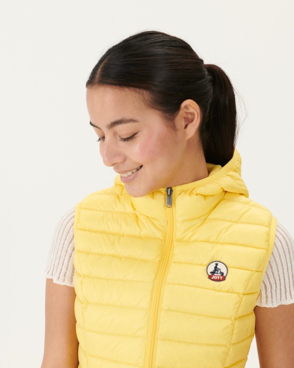 Light Sleeveless Down Jacket Soft Yellow Mali Jott UK