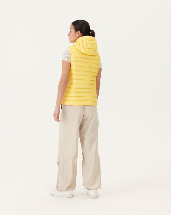 Light Sleeveless Down Jacket Soft Yellow Mali Jott UK