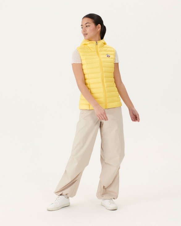 Light Sleeveless Down Jacket Soft Yellow Mali Jott UK