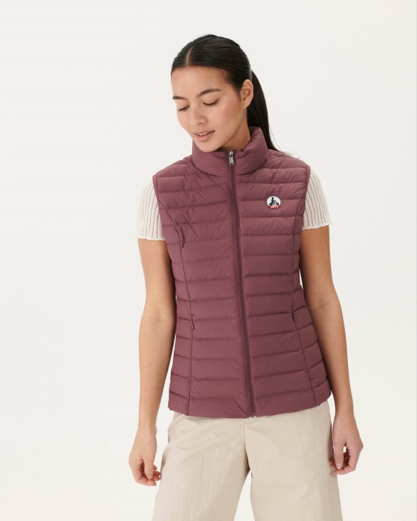 Burgundy Grenada Stretch Sleeveless Puffer Jacket Jott UK