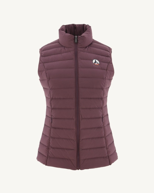 Burgundy Grenada Stretch Sleeveless Puffer Jacket Jott UK