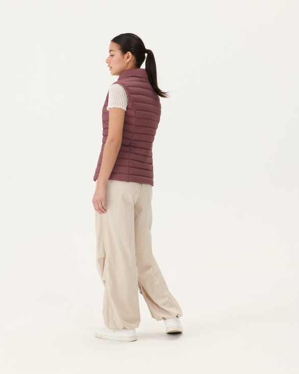 Burgundy Grenada Stretch Sleeveless Puffer Jacket Jott UK