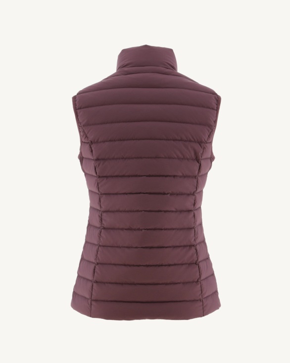 Burgundy Grenada Stretch Sleeveless Puffer Jacket Jott UK